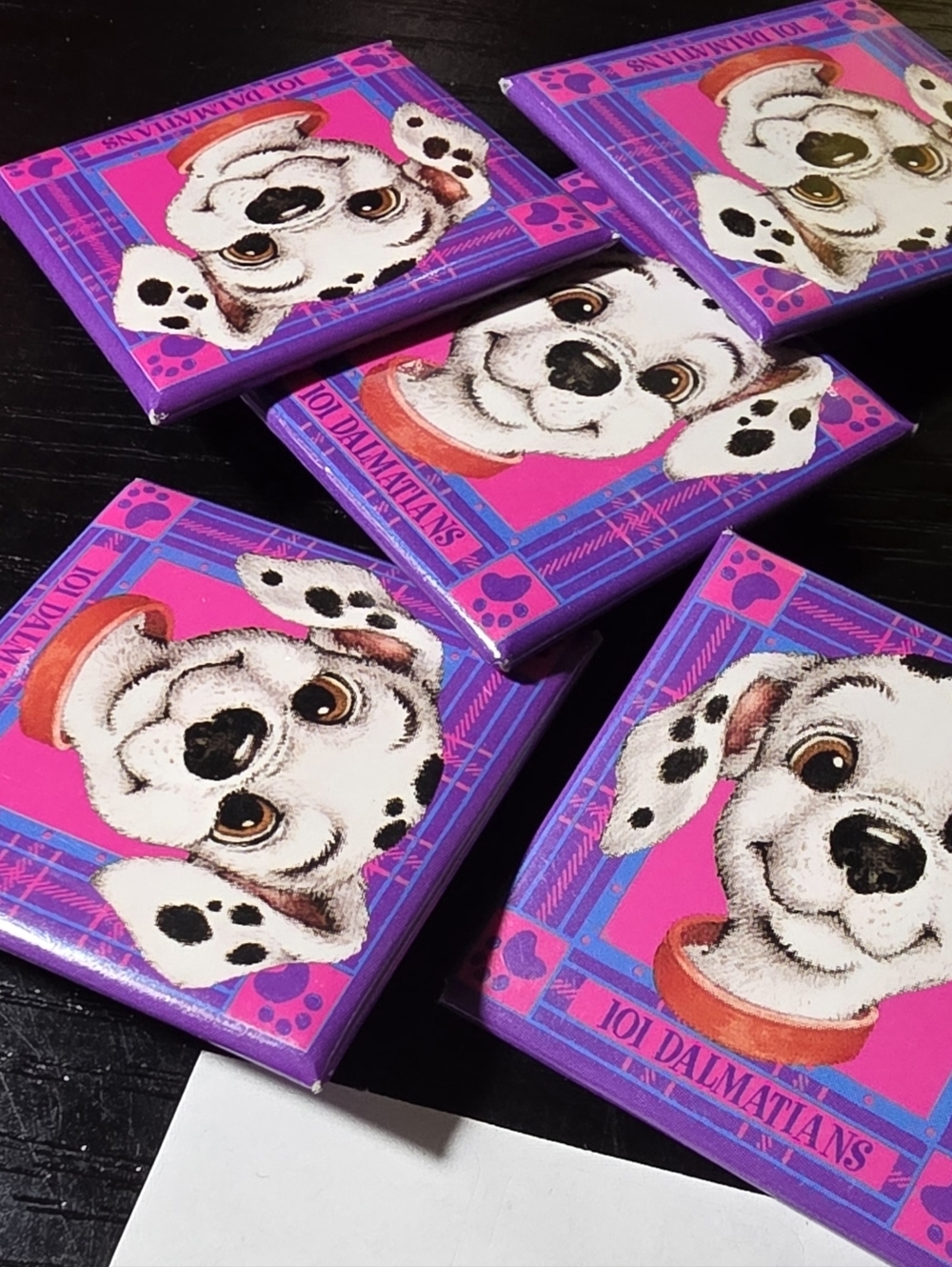5 Vintage 101 Dalmatians Disney Buttons Pin Back Lot Movie Promotional